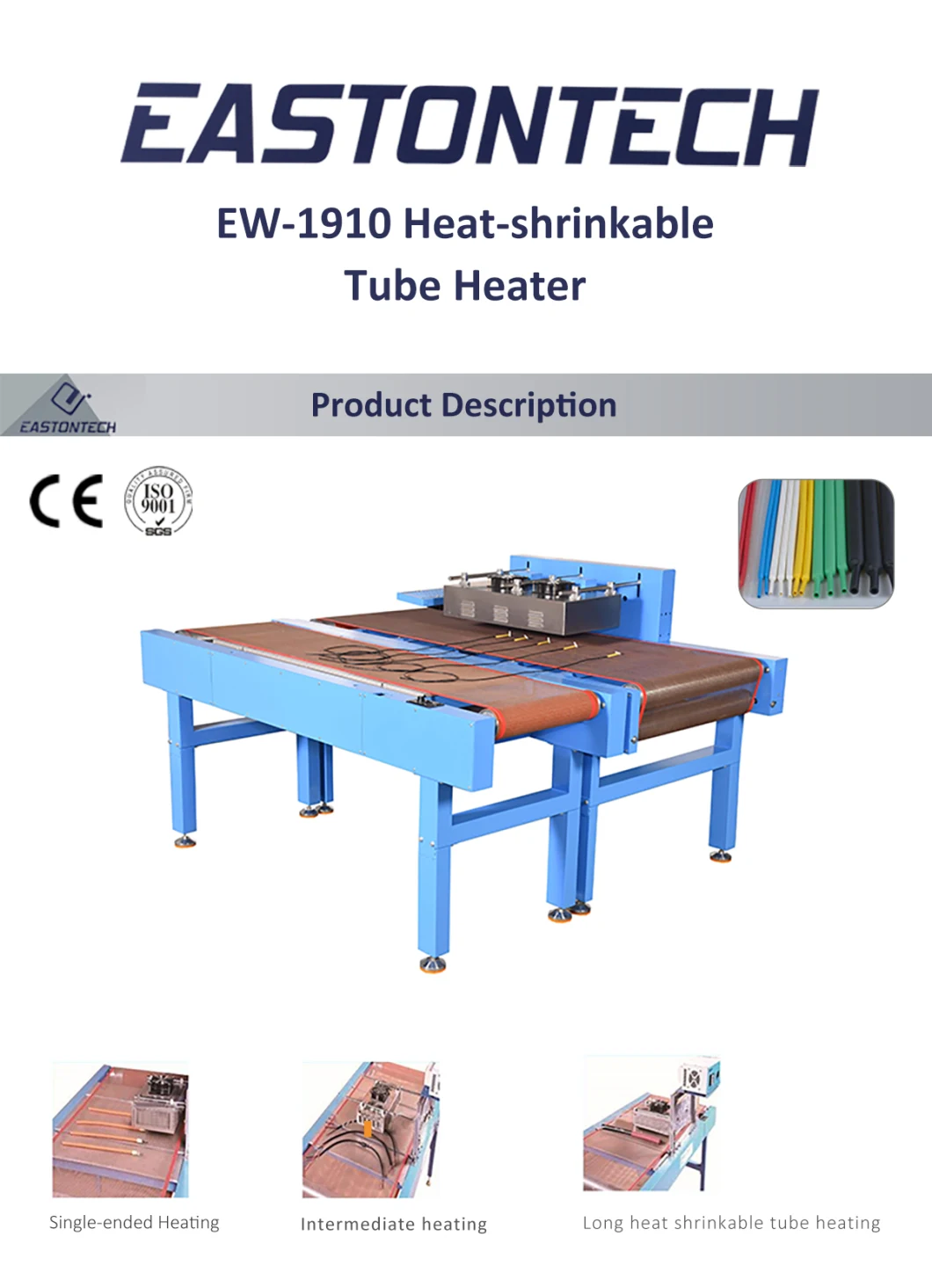 Wire Cable Thermal Shrinking Tube Heating Equipment with with Auxiliary Conveyor Belt