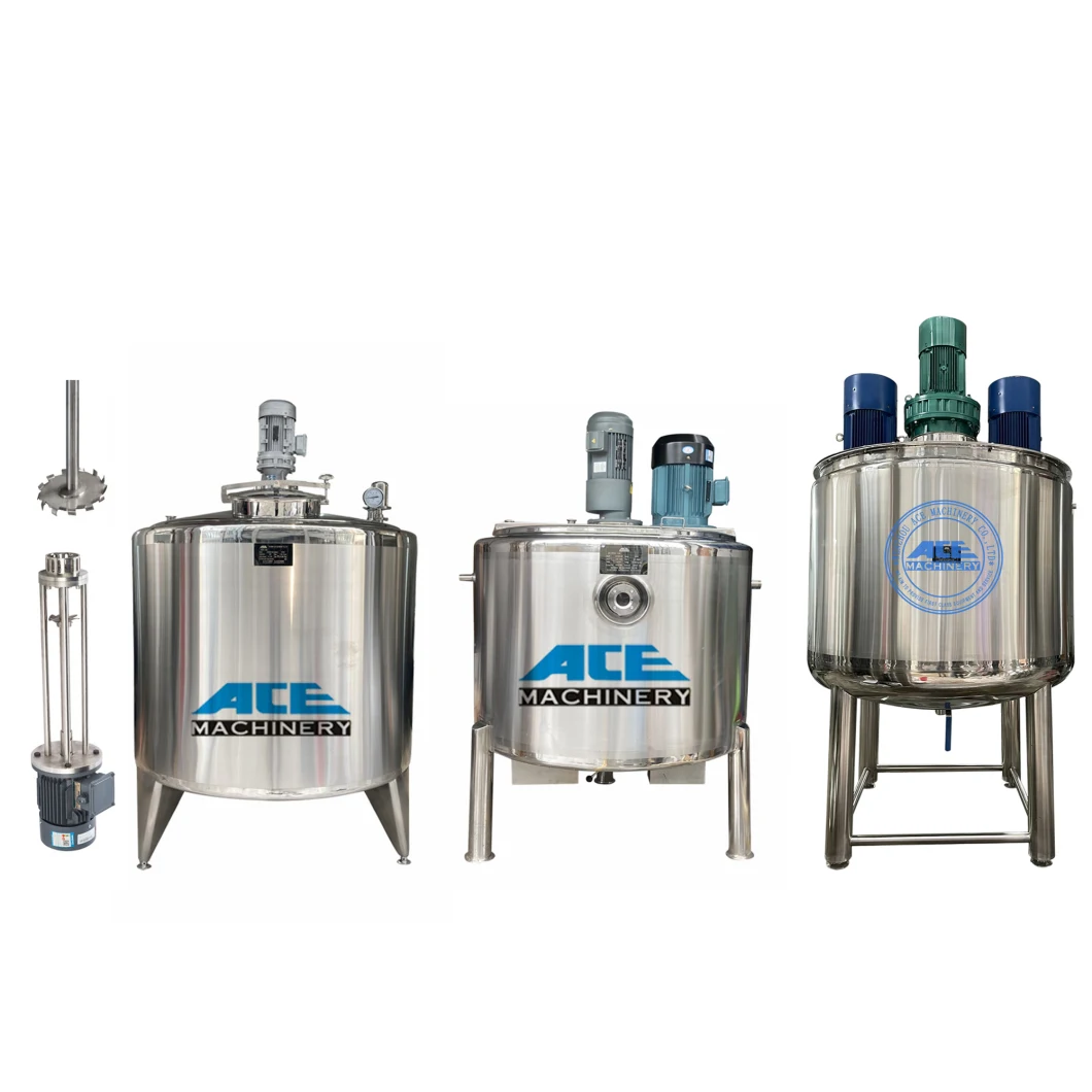 Steam Heating Double or Three Layers Jacketed Sealed Pressure Mixing Tank with Agitator for Liquids Chemicals Solutions