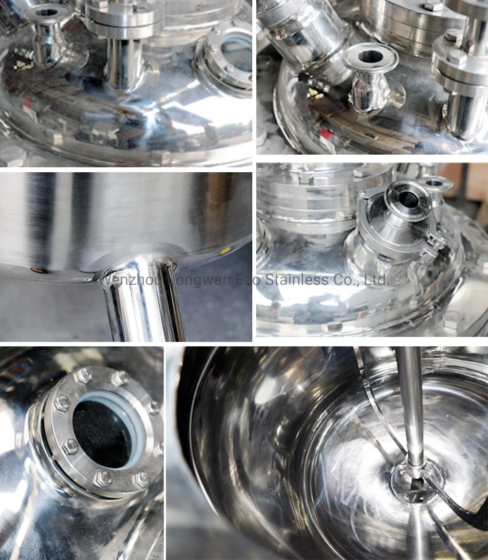 Stainless Steel Sanitary Grade Big Volume Aseptic Steam Heating Vertical Homogenizing Emulsification Tank